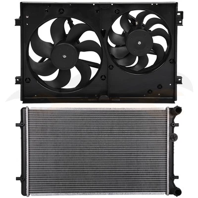 For 2000-2006 Audi TT Quattro 1.8L 1781CC 2Pcs Engine Radiator & Cooling Fan Kit - Image 1 of 4