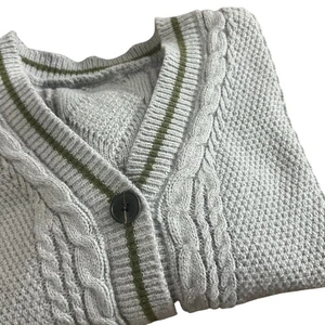 Taylor Swift Folklore Cardigan Replica Sweater – Gray with Olive Green Detail OS - Picture 1 of 6