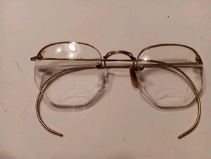 Vintage Bausch & Lomb Rimless Hexagon Eyeglasses 1/10 12K GF, Missing Nose Piece - Picture 1 of 5
