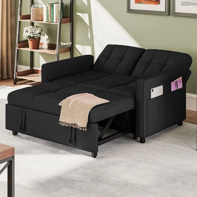 Acogedor sofá cama convertible de 55" 3 en 1 sofá cama extraíble para noches frías Foto 1 de 4