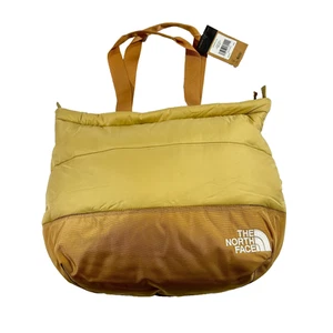 NWT North Face Nuptse Almond Butter One Size TNF Padded Tote Shoulder Zip Bag - Picture 1 of 10