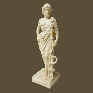 Vtg G Ruggeri 9" Escularpio Alabaster God of Medicine ASKLIPIOS Sculpture - Picture 1 of 10