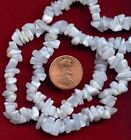 50 VINTAGE GENUINE GRAY AGATE SMOOTH CHIP BEADS W124