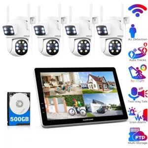 10CH 4MP Funk Überwachungskamera Set Aussen mit 4 X PT WLAN Kamera Nachtsicht - Photo 1/11
