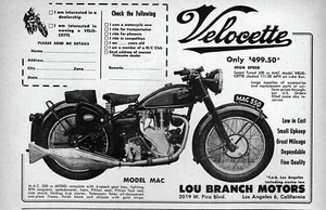 1951 Velocette MAC 350 Motorrad Original Druck Anzeige - Bild 1 von 1