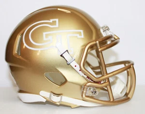 2019 Georgia Tech Yellow Jackets Custom Riddell Mini Helmet vs UNC - Picture 1 of 3