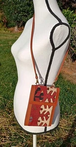 EM May bestickte handgewebte Wolle Leder Tasche mehrfarbig Made in Turkey Kelim - Bild 1 von 11