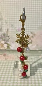Christmas Snow Flake Bag Charm Gold Colour - Picture 1 of 4