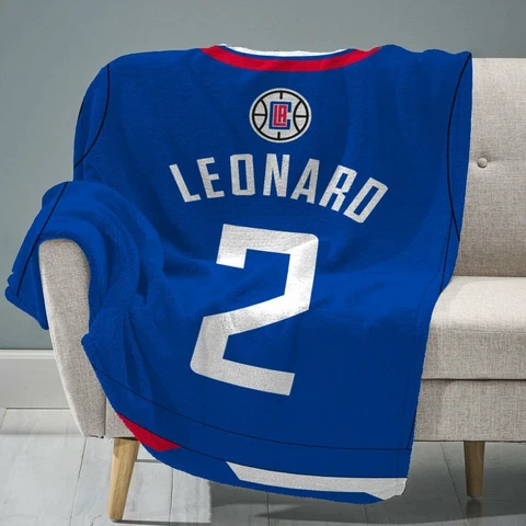 Sleep Squad Los Angeles Clippers Kawhi Leonard 60” x 80” Raschel Plush Blanket Cover