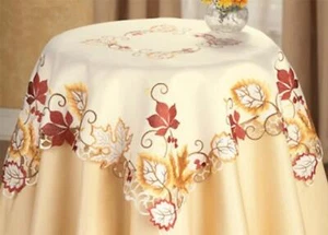 Harvest Fall Autumn Maple Leaf  Design Table Topper - Picture 1 of 1