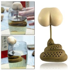 Poop Shape Tea Strainer Funny Silicone Herbal Spice Filter T1K4 Infuser