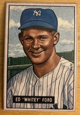 1989 Bowman Hand-Cut Sweepstakes Ad Reprint RP Ed “Whitey” Ford Card Yankees HOF