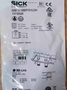 SICK,IMB18-08BPSVU2K, 1072828,  proximity switch, proximity sensor, - Picture 1 of 5