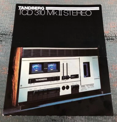 TANDBERG TCD 310 MkII CASSETTE DECK ORIGINAL PROMO PRODUCTO FOLLETO ANUNCIO M490x Foto 1 de 2