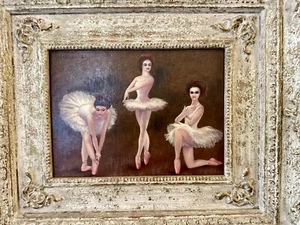 Edith Tuchman (American, 20 C) Oil on Board Painting of Ballerinas Ballet 1965 - Picture 1 of 12