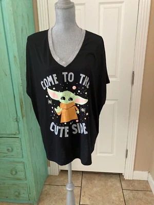 STAR WARS & LUCAS FILM LTD, STRETCHY, GROGU SLEEPWEAR TOP WITH V-NECK, 3X - Image 1 of 4