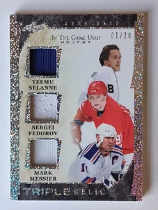 2023 Leaf ITG Used Triple Relic Fedorov / Messier / Selanne /20 First Print - Picture 1 of 2