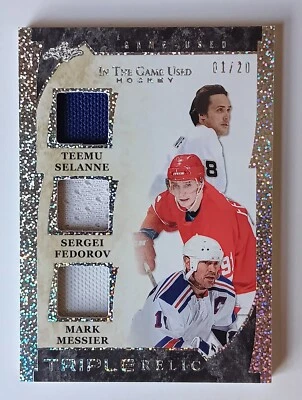 2023 Leaf ITG Used Triple Relic Fedorov / Messier / Selanne /20 First Print - Image 1 of 2
