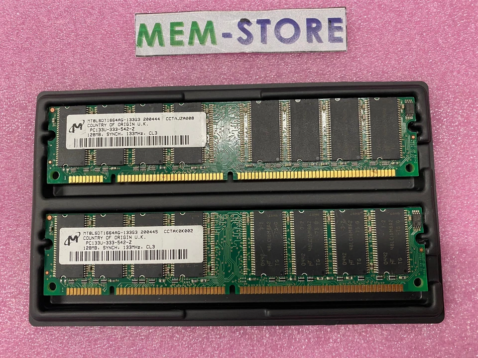 256MB (2X128MB) SDRAM MEMORY RAM PC133U CL3 NON-ECC UNBUFFERED 168PIN DIMM - Image 1 of 1
