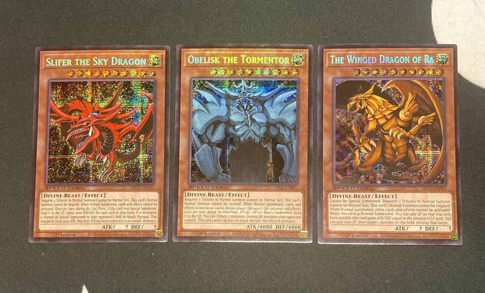 YuGiOh Egyptian God Cards Holographic Secret Rare Set 1st Edition - Image 1 of 1