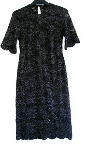 Kaleidoscope Petite Black Silver Lace Dress Size 8 Party Occasion Wear NEW £45 - Picture 1 of 5