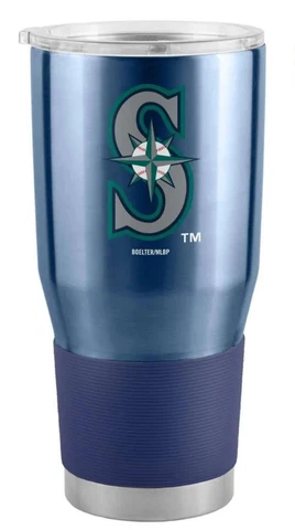 Seattle Mariners 30oz Stainless Steel Travel Tumbler [NEW] MLB Mug Glass Cup Cover