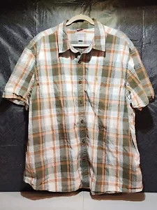 Carhartt Men’s Relaxed Fit Plaid Short Sleeve 102535 Orange/Gray Plaid Sz 2XL T6 - Picture 1 of 5