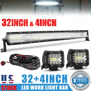 For POLARIS RZR XP 1000 900 S BELOW ROOF 32" LED LIGHT BAR + 4'' PODS WIRING KIT - Picture 1 of 11
