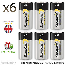 6 x Energizer C Industrial Battery LR14 Size Alkaline Long-lasting Batteries