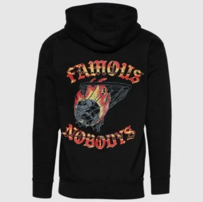 Sudadera con Capucha Famous Nobodys Game In Flames en Negro Talla Pequeña Nueva con Etiquetas Foto 1 de 4