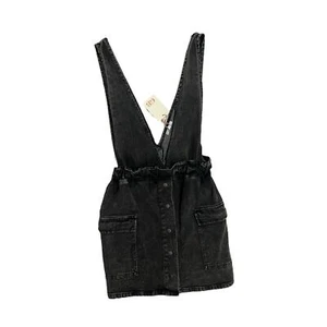 Gianni Bini GB Pulloverkleid verwaschen schwarz Denim Paperbag Gummibund Größe Small - Bild 1 von 10