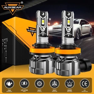 AUXBEAM H11 H11B H9 H8 LED Headlight Bulbs High/Low Beam Super Bright White Lamp - Picture 1 of 11