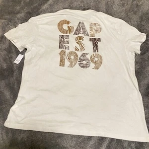 Camiseta gráfica Gap manga corta 1969 marrón blanco madera Carl’s Stone para hombre XXL NUEVA CON ETIQUETAS - Imagen 1 de 8