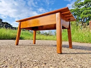 Vintage Danish MCM Mid Century Modern Wooden Slatted Atomic Coffee Table Retro - Picture 1 of 12