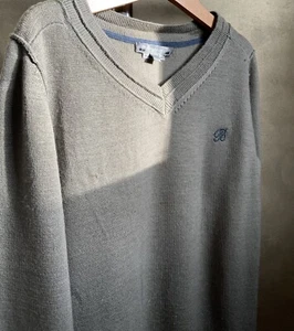 BONPOINT Woool V Neck Jumper Khaki Green BOYS Age 10 - Picture 1 of 7