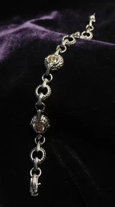 Elegant 925 Sterling Silver Large 9mm Golden Diamond Cut Cubic Zirconia Bracelet - Picture 1 of 7