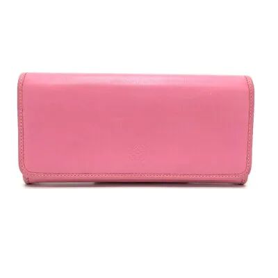 LOEWE Anagram Wallet Zip Around Long Wallet Leather Pink • 180€