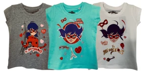 Miraculous Ladybug Girls T-Shirt Character Print Cotton Summer Short Sleeves Top - Picture 1 of 4