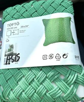 Funda de cojín IKEA TOFTO interior/exterior verde brillante - 20x20" - 105.208.25 Foto 1 de 4