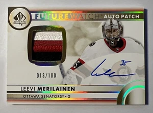 Leevi Merilainen 2023-24 SP Autentico Orologio Futuro Rookie AUTO PATCH /100 RC - Foto 1 di 2