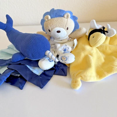 Lote Vitaminas Manta Bebé Lovey Lion Burts Abejas Felpa Satén Marcas Mixtas Narval Foto 1 de 4