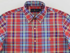 Camisa a Cuadros Para Hombre Ralph Lauren Colores Rojos Mediana M NUEVA CON ETIQUETAS NUEVA Poni Amarillo - Imagen 1 de 4