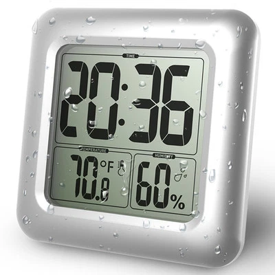 Baldr Clock Big Digit Bathroom Thermometer Hygrometer Temperature and Humidity  - Image 1 of 4