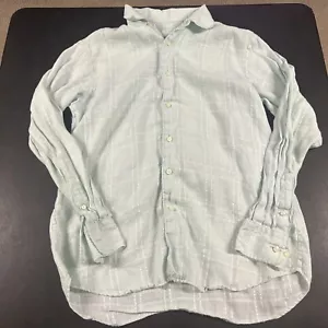 Tommy Bahama Shirt Long Sleeve Relax Linen Mens M Aqua Button Up Beach Casual - Picture 1 of 7