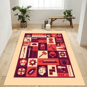 Gamerteppich, Spielzimmerteppich, Retro-Spiele, Gamerteppich, Geeky-Teppich, Geeky-Teppich - Bild 1 von 9