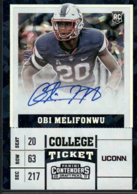 #221 Obi Melifonwu 2017 Panini Contenders Draft Picks #/23 Cracked Ice - Image 1 of 2