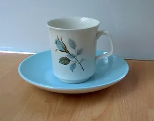 J&G MEAKIN 'BLUE ROSES' Cup & Saucer, Retro, vintage, mid century, shabby chic - Picture 1 of 2