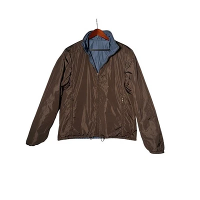Prada Mens Jacket Size 52 (US L) Bwn/Blue Windbreaker Full Zip Pockets LTWT - Image 1 of 4