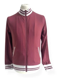 Gym+Coffee Men's Varsity Track Jacket Size Small | Maroon/Burgundy | Full Zip - Picture 1 of 24