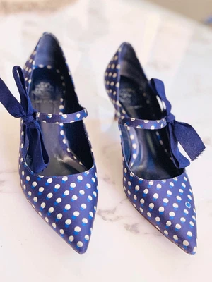 Zapatos de mujer tory burch, colección pasarela, zapatos de salón 6,5, lunares azules Foto 1 de 4